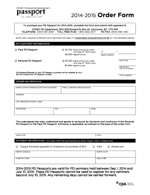 CPABC PD Passport Order Form