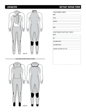 Patagonia Wetsuit Repair Form