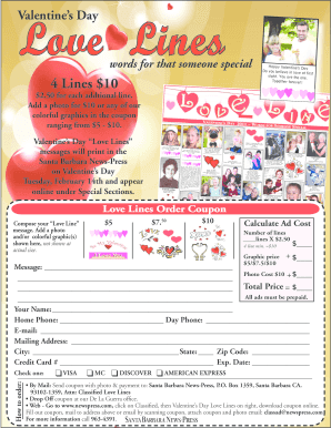 Valentine's Day Love Lines Coupon