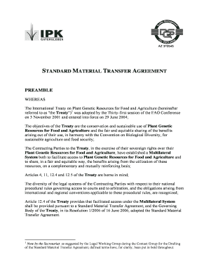 Standard Material Transfer Agreement