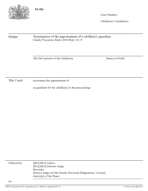 Termination of Children's Guardian Appointment