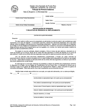 Notificación de Demanda y Solicitud de Renuncia al Emplazamiento