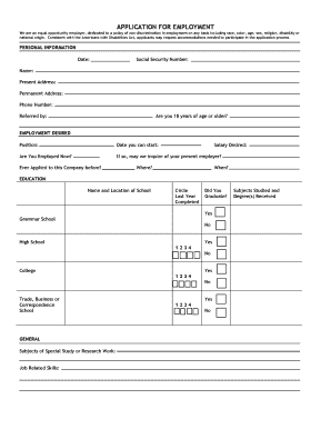 Employment Application Form