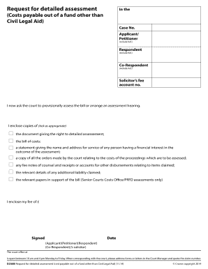 Request for Detailed Assessment