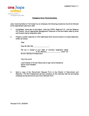 Employee Termination Letter Template