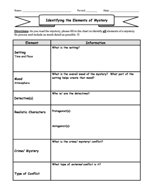 Mystery Elements Identification Form