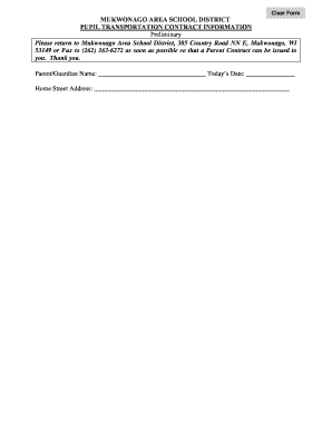 Mukwonago School District Pupil Transportation Contract