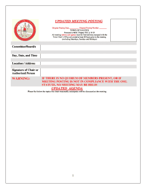 Massachusetts Meeting Posting Form