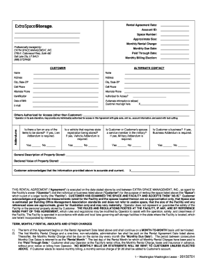 Washington Storage Rental Agreement