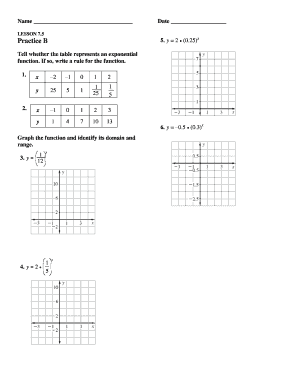 Exponential Function Practice Worksheet