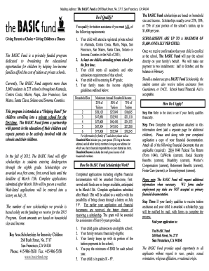 BASIC Fund Scholarship Application
