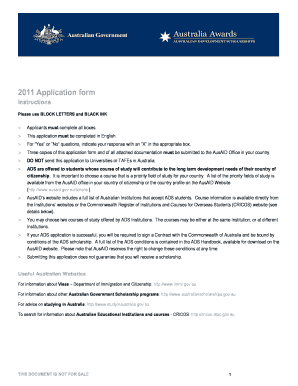 Australian Development Scholarships Application Form