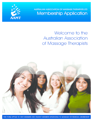 Australian Association of Massage Therapists Membership Application