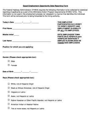 Equal Employment Opportunity Data Reporting Form