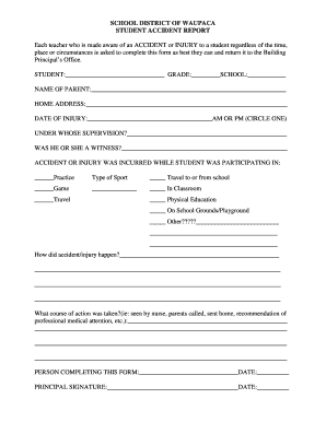 Student Accident Report