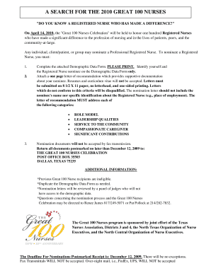 A SEARCH FOR THE 2010 GREAT 100 NURSES - TNA3