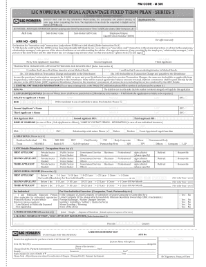 LIC Nomura MF Dual Advantage Fixed Term Plan Application Form