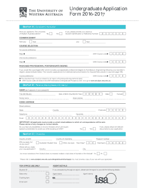 University of Western Australia Undergraduate Application