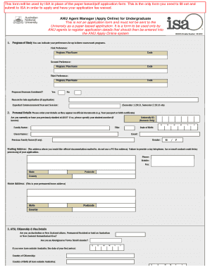 University Application Form for Australia and New Zealand