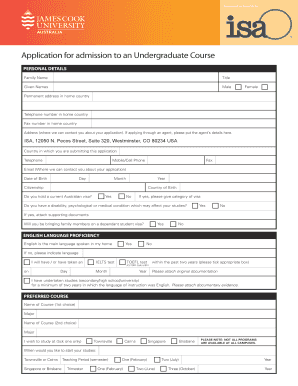 University Application Form