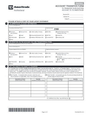 TD Ameritrade Account Transfer Form