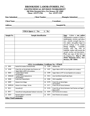 Geotechnical Division Worksheet