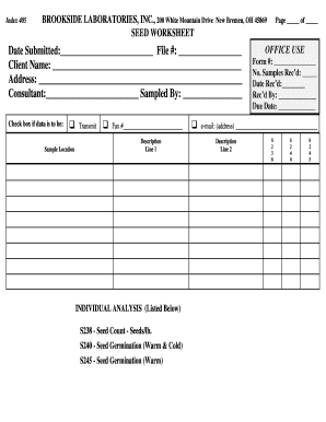 Seed Worksheet