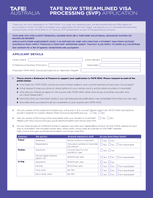 TAFE NSW Streamlined Visa Processing Application