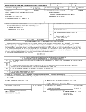 US Federal Contract Modification Form