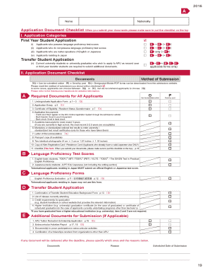 APU Undergraduate Application Checklist
