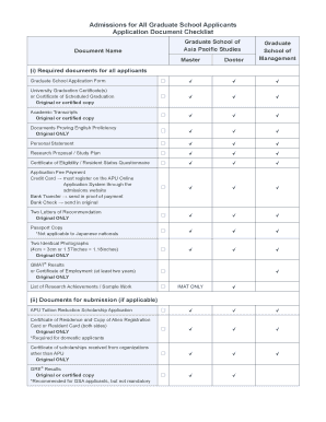 Graduate School Application Form