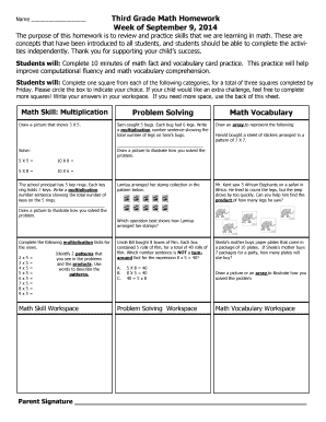 Third Grade Math Homework