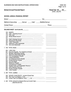 School Annual Financial Report