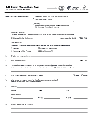 CMC-Canada Business Insurance Application