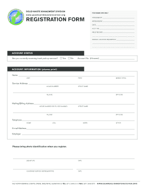 Guam Solid Waste Management Registration Form