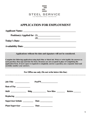 Employment Application Form