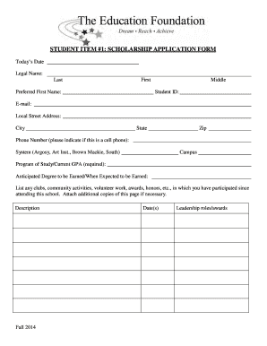 Scholarship Application Form