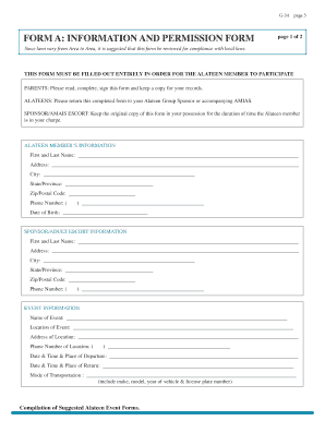 Alateen Event Information and Permission Form