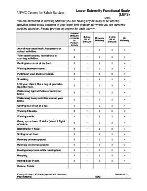 Lower Extremity Functional Scale