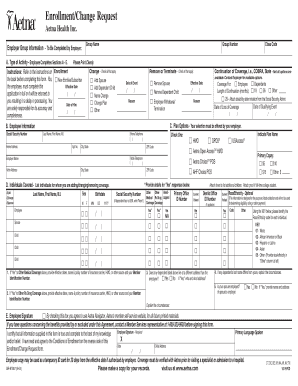 Aetna Enrollment Change Request Form