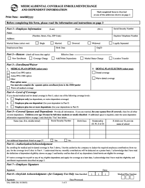 Medical/Dental Coverage Enrollment Form