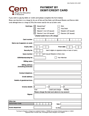 UK Debit/Credit Card Payment Form