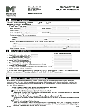 Self Directed IRA Adoption Agreement