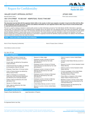 Texas Property Tax Confidentiality Request Form 50-284