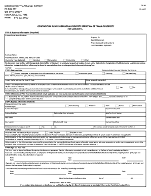 Texas Business Personal Property Rendition Form
