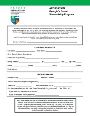 Georgia Forest Stewardship Plan Application