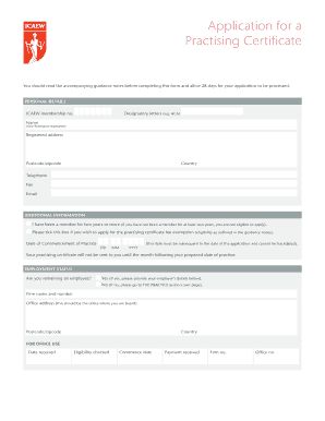 ICAEW Practising Certificate Application