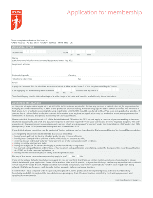 ICAEW Membership Application Form