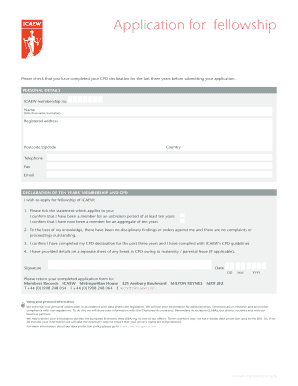 ICAEW Fellowship Application Form