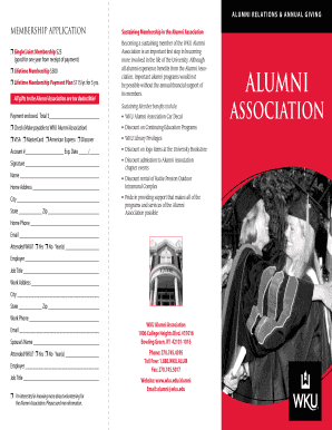 WKU Alumni Association Membership Application